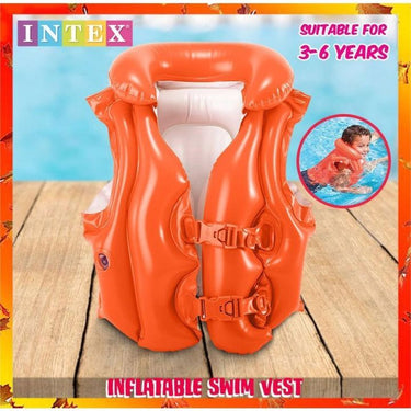 Intex Deluxe Inflate Swimming Vest - Red